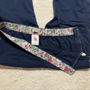 Petite Navy Koi Scrub Pants